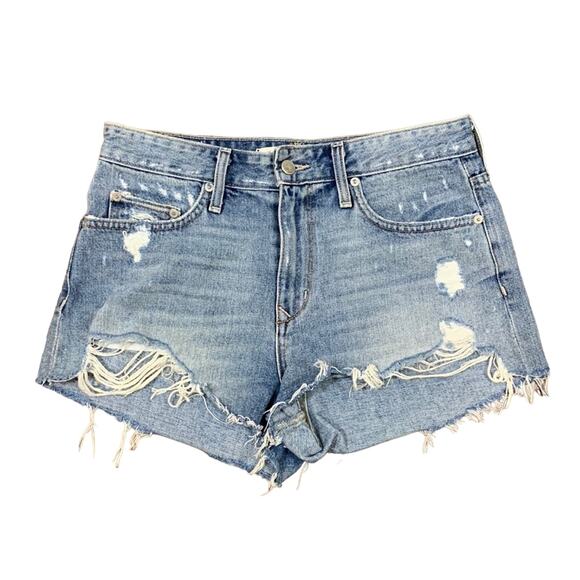 Lovers + Friends Denim Jack High Rise Cutoff Distressed Jean Shorts in Genesee - Picture 2 of 7